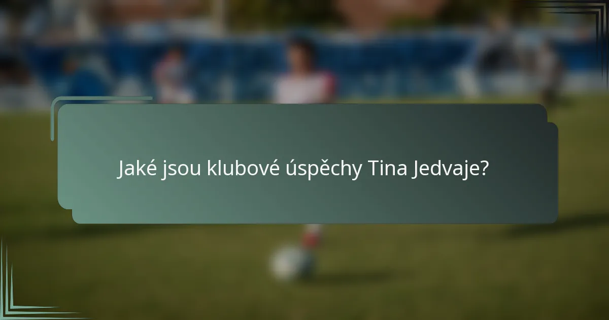 Jaké jsou klubové úspěchy Tina Jedvaje?