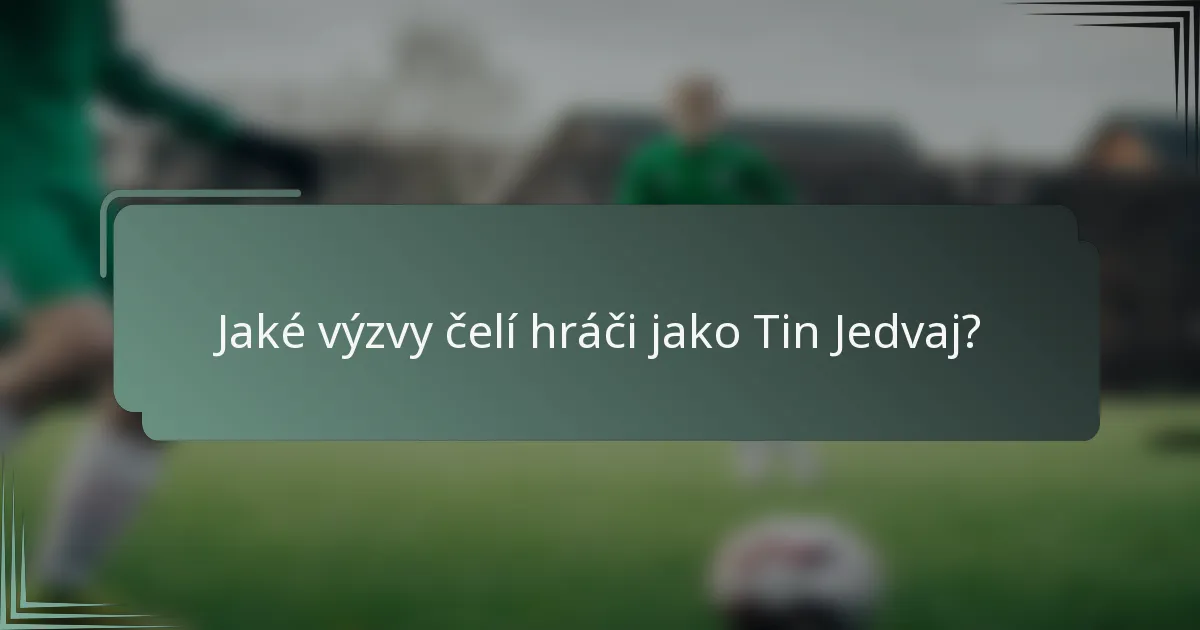 Jaké výzvy čelí hráči jako Tin Jedvaj?