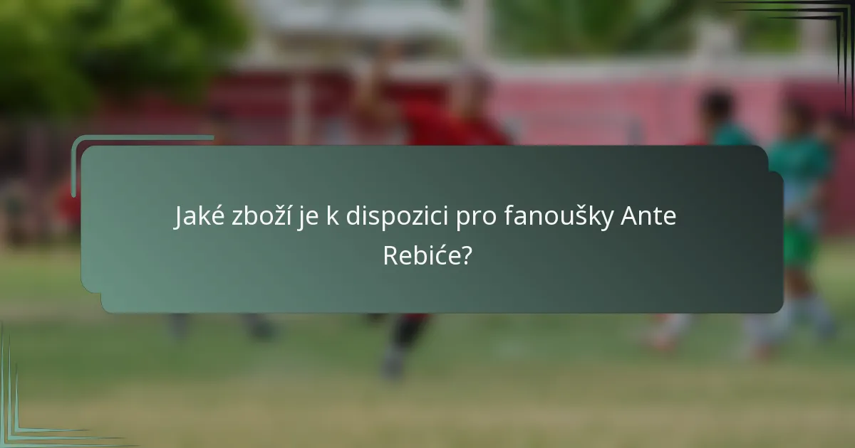 Jaké zboží je k dispozici pro fanoušky Ante Rebiće?